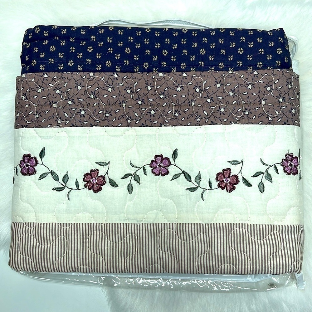 JCP Home Boho Quilted Floral Window Valance – Purple Multi 52” x 15” New - Picture 3 of 7